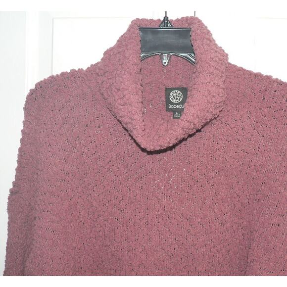 Bobeau Women's Popcorn Knit Turtleneck Sweater in Mauve Large MSRP $68 - Picture 3 of 4